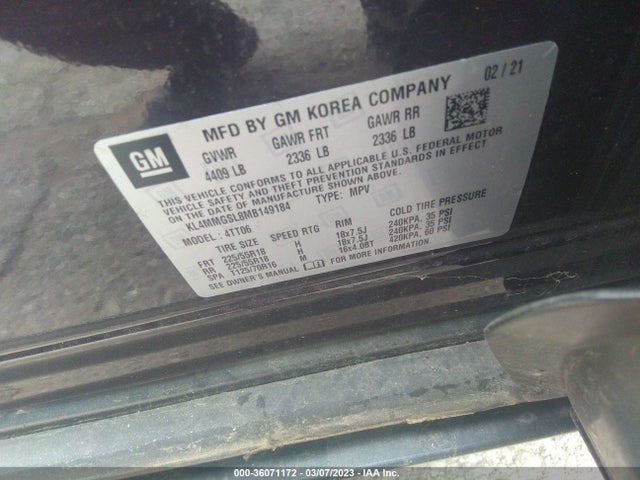 2021 BUICK ENCORE GX ESSENCE VIN: KL4MMGSL8MB149184