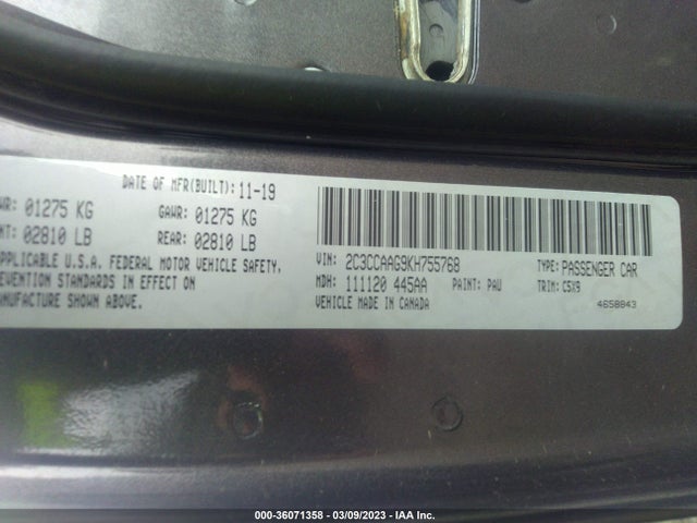 2C3CCAAG9KH755768 Chrysler 300 Touring