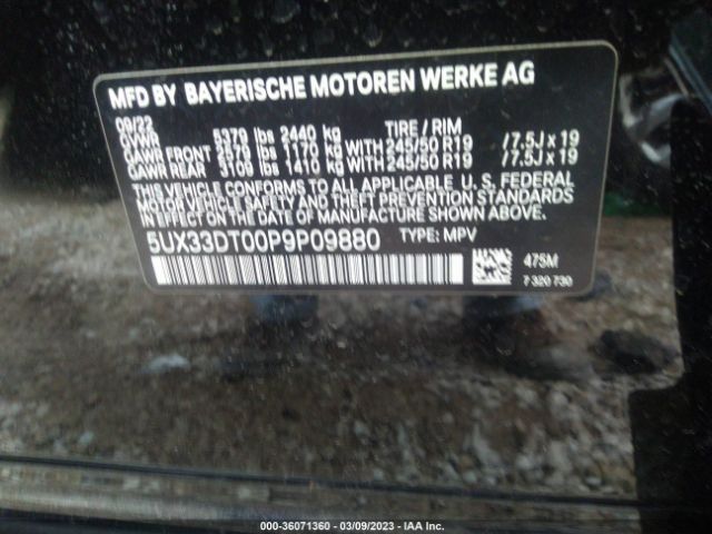 5UX33DT00P9P09880 BMW X4 Xdrive30i