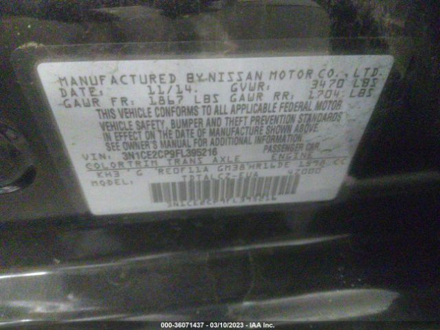 3N1CE2CP9FL395216 Nissan Versa Note S Plus