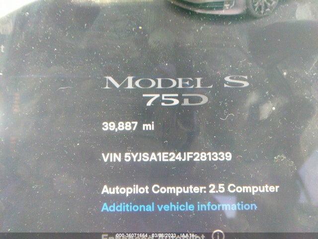 2018 Tesla Model S, VIN: 5YJSA1E24JF281339