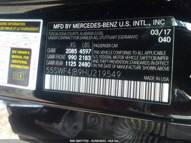 55SWF4JB9HU219549 Mercedes-Benz C-class C 300