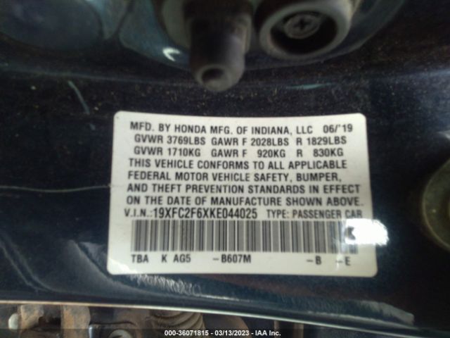19XFC2F6XKE044025 Honda Civic Sedan Lx