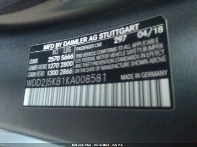 WDD2J5KB1KA008581 Mercedes-Benz Cls Cls 450