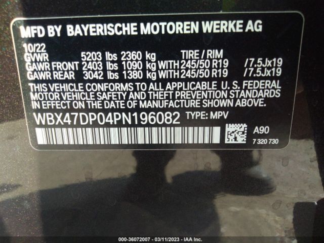 WBX47DP04PN196082 BMW X3 Sdrive30i