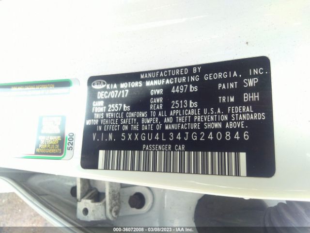 5XXGU4L34JG240846 KIA OPTIMA EX