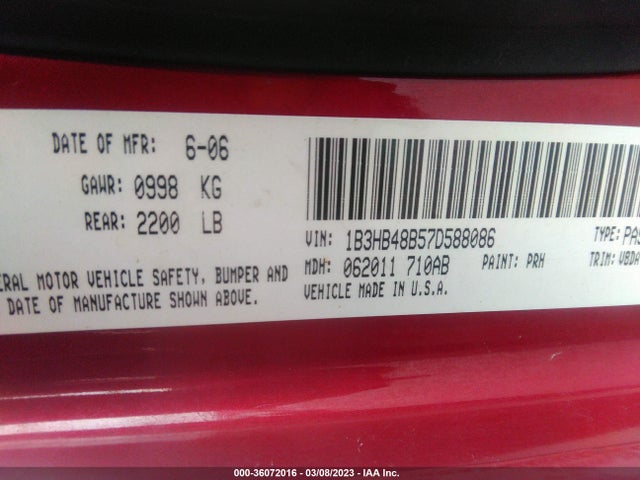 Dodge Caliber Sxt 2007 1B3HB48B57D588086 Image 10