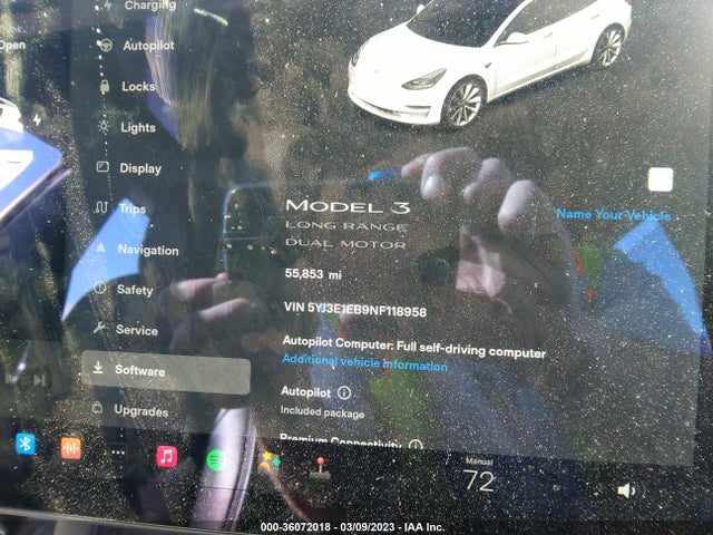 Tesla Model 3 Long Range 2022 5YJ3E1EB9NF118958 Image 7