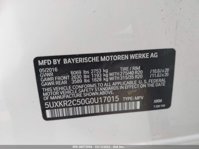 5UXKR2C50G0U17015 BMW X5 Sdrive35i