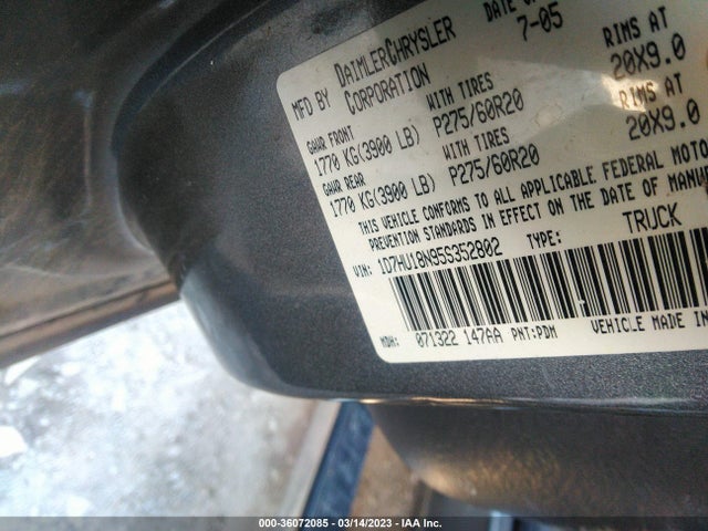 Dodge Ram 1500 Slt 2005 1D7HU18N95S352802 Image 10