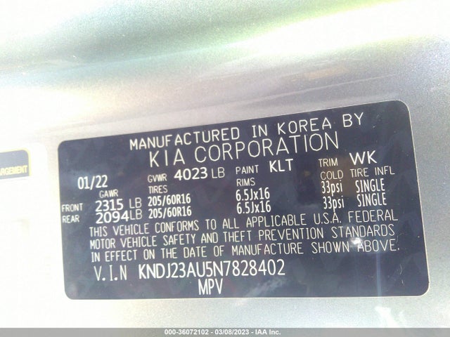 KIA SOUL LX 2022 KNDJ23AU5N7828402 Image 10
