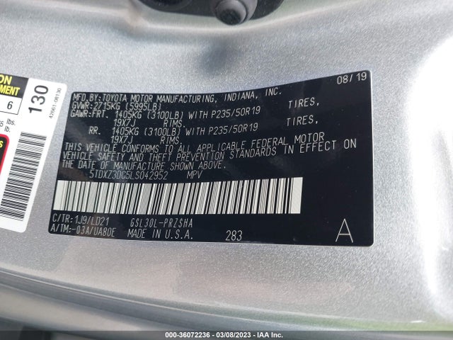 Toyota SIENNA SE 2020 5TDXZ3DC5LS042952 Image 10