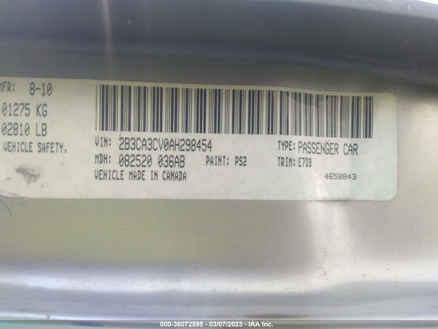 Dodge Charger Sxt 2010 2B3CA3CV0AH298454 Image 10
