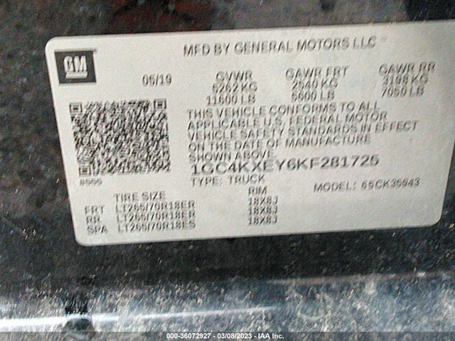 2019 Chevrolet Silverado 3500, VIN: 1GC4KXEY6KF281725