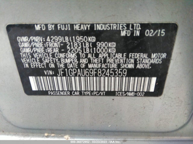 JF1GPAU69F8245359 Subaru Impreza Wagon 2.0i Sport Premium