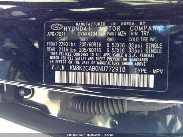 Hyundai Kona Se 2022 KM8K2CAB0NU772918 Image 10