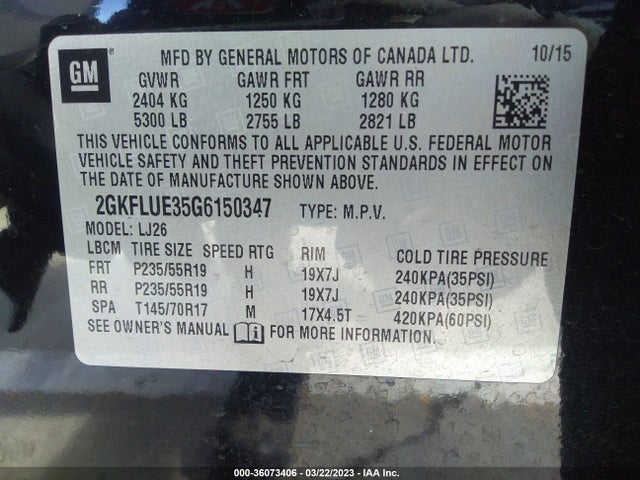GMC Terrain Slt 2016 2GKFLUE35G6150347 Image 10