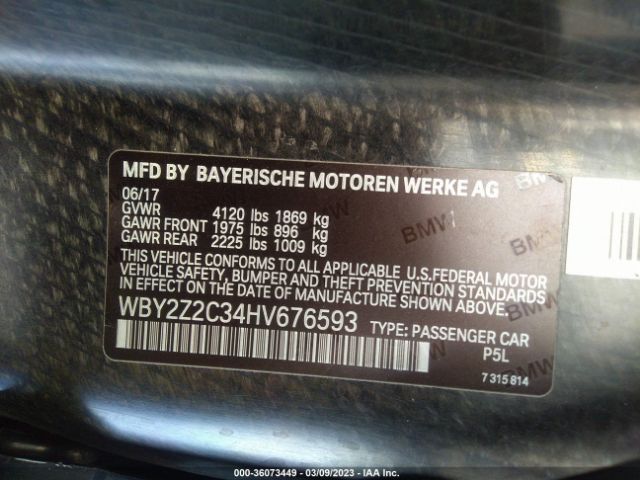 WBY2Z2C34HV676593 BMW I8