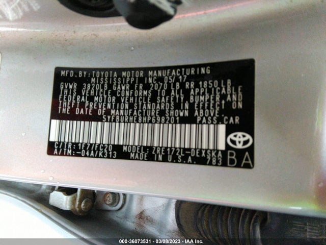 Toyota COROLLA SE 2017 5YFBURHE8HP698201 Image 9