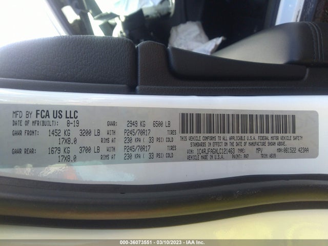 1C4RJFAGXLC121463 Jeep Grand Cherokee Laredo E