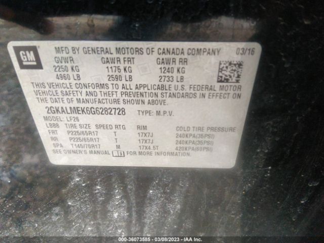 2GKALMEK6G6282728 GMC Terrain Sle