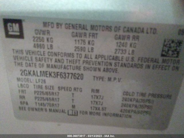 2GKALMEK3F6377620 GMC Terrain Sle