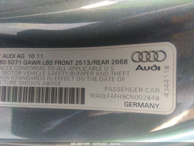 Audi A5 2.0t Premium Plus 2012 WAULFAFH9CN002848 Image 9