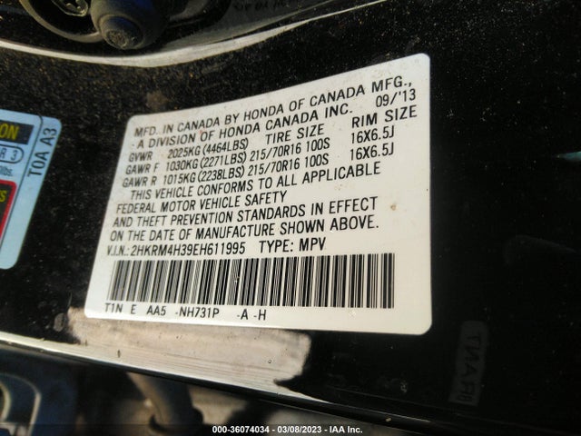 Honda CR-V LX 2014 2HKRM4H39EH611995 Image 10