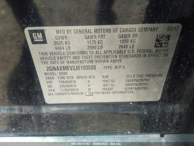 Chevrolet Equinox Premier 2018 2GNAXMEV2J6103500 Image 10