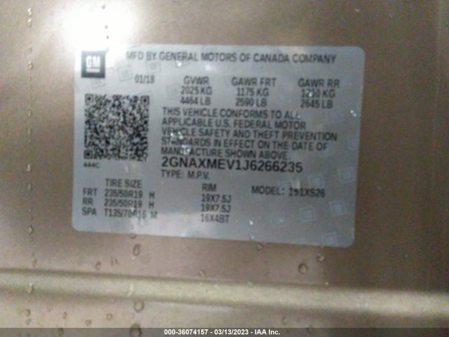 Chevrolet Equinox Premier 2018 2GNAXMEV1J6266235 Image 9
