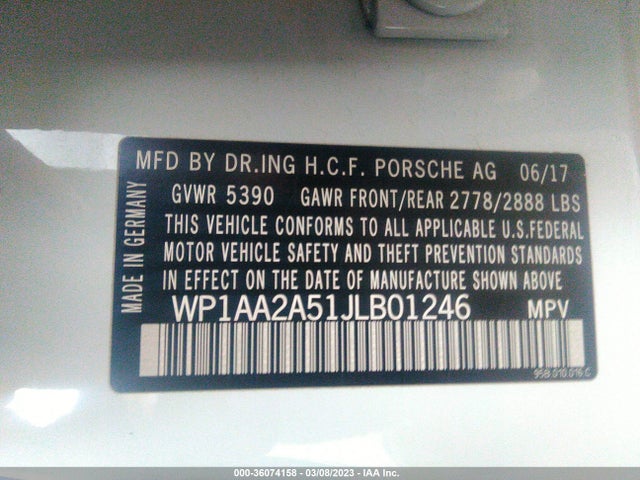 2018 Porsche Macan, VIN: WP1AA2A51JLB01246