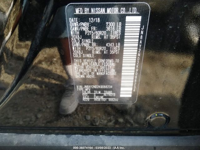 JN8AY2ND2K9088234 Nissan Armada Sl
