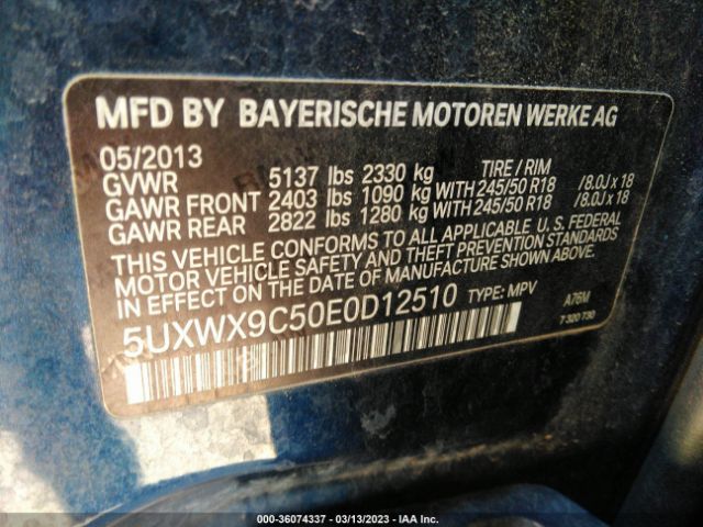 5UXWX9C50E0D12510 BMW X3 Xdrive28i
