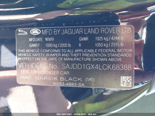 2020 Jaguar F-TYPE, VIN: SAJDD1GX4LCK68388