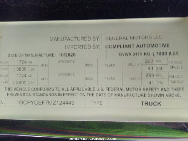 Chevrolet Silverado 1500 Custom Trail Boss 2021 1GCPYCEF7MZ124449 Image 9