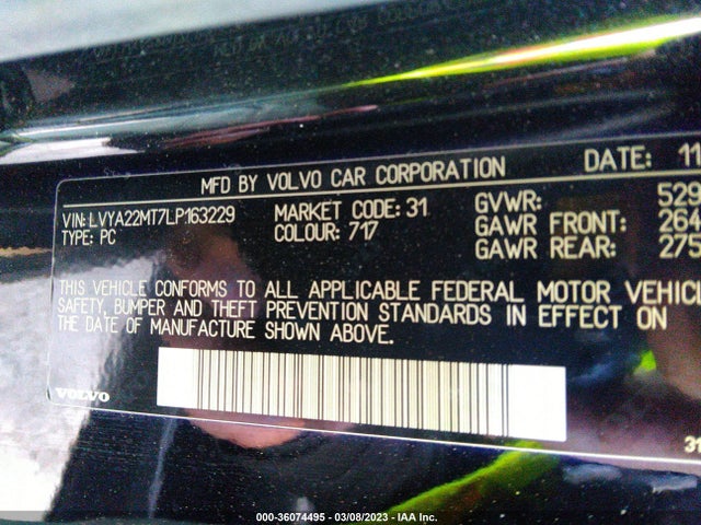 2020 Volvo S90, VIN: LVYA22MT7LP163229