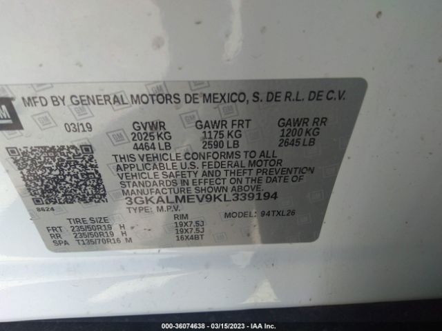 3GKALMEV9KL339194 GMC Terrain Sle