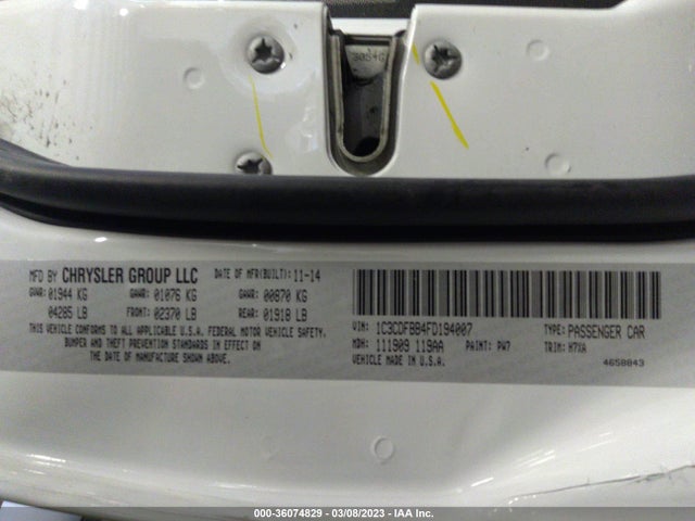 Dodge DART SXT 2015 1C3CDFBB4FD194007 Image 9