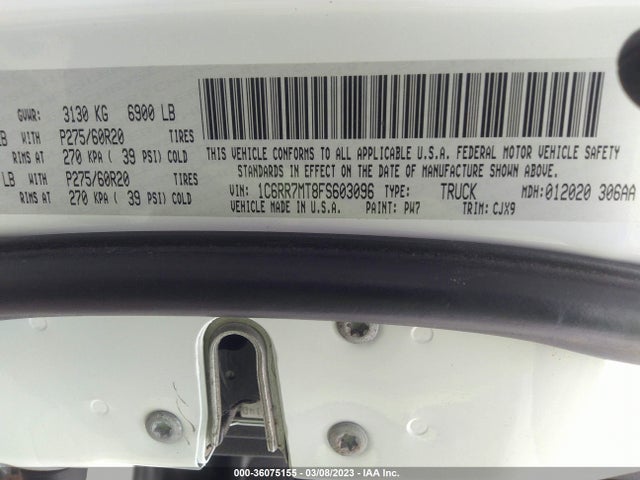 RAM 1500 Sport 2015 1C6RR7MT8FS603096 Image 10