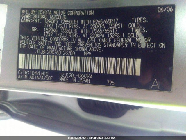 Lexus GX 470 2006 JTJBT20X760123700 Image 10