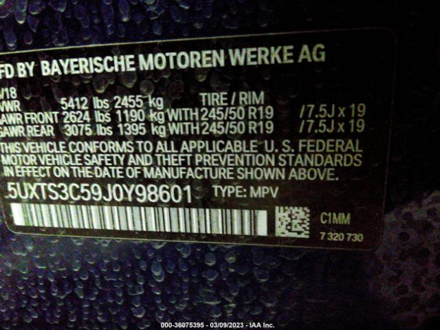 5UXTS3C59J0Y98601 BMW X3 M40i
