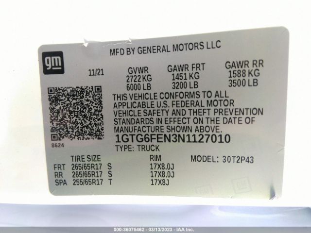 1GTG6FEN3N1127010 GMC Canyon 4wd At4 W/leather