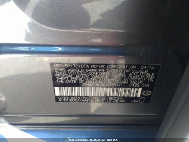 2016 Lexus GS, VIN: JTHBZ1BL5GA005001