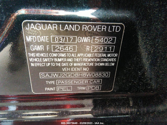 2017 Jaguar XJ, VIN: SAJWJ2GD8H8W08830
