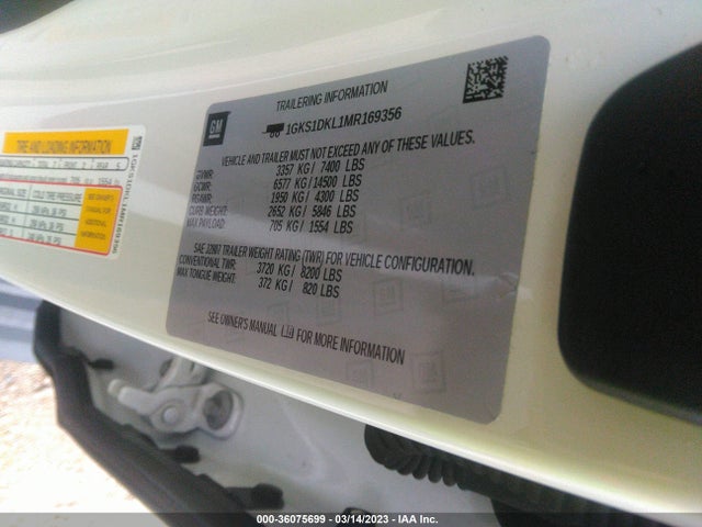 GMC YUKON DENALI 2021 1GKS1DKL1MR169356 Image 9
