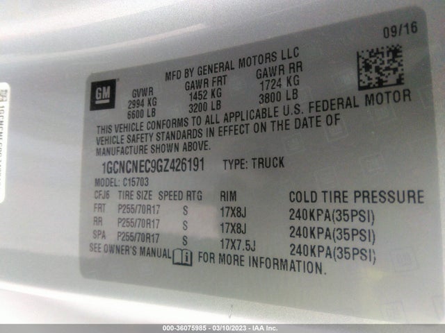 Chevrolet Silverado 1500 Ls 2016 1GCNCNEC9GZ426191 Image 10