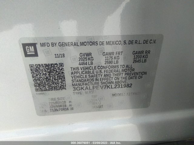 3GKALPEV7KL231982 GMC Terrain Slt