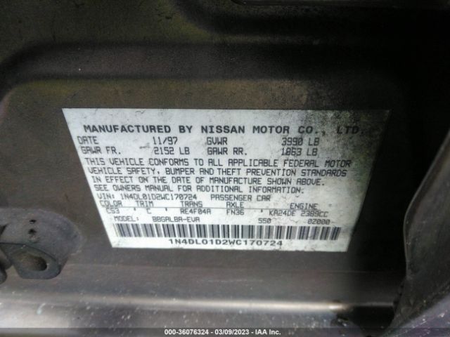 1N4DL01D2WC170724 Nissan Altima Xe/gxe/se/gle