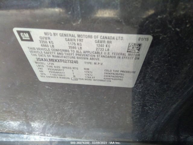 2GKALMEKXF6273240 GMC Terrain Sle