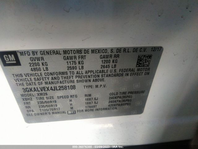 3GKALVEX4JL258108 GMC Terrain Slt